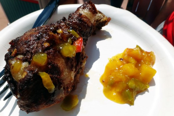 Exemplo de tamanho da porção no Food and Wine Festival