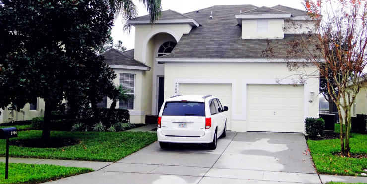Vista frontal da casa alugada