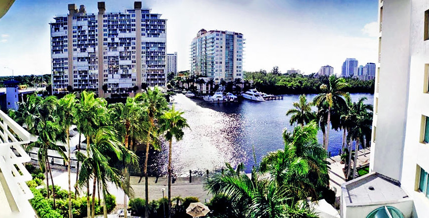 Vista do nosso hotel em Fort Lauderdale