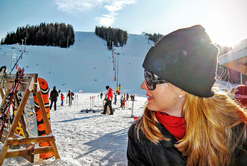 Na estação de Ski em Lagorai, Norte da Itália