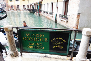 Placa do serviço de gôndolas em Veneza
